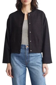 Chaqueta Wit & Wisdom Mujer Mediana Marrón y Negra A Cuadros Bomber Recortada Forrada - Imagen 1 de 12