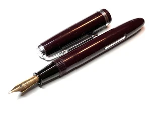 Pluma estilográfica japonesa vintage eje marrón oscuro saco original sin usar de Japón - Imagen 1 de 10