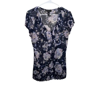 INC International Concepts Blouse Women's Large Mesh Sheer Ruffle Top Boho - Picture 1 of 8