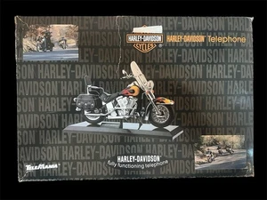 Harley Davidson Motorcycle Vintage Corded Landline Home Telephone Blue Silver - Picture 1 of 13