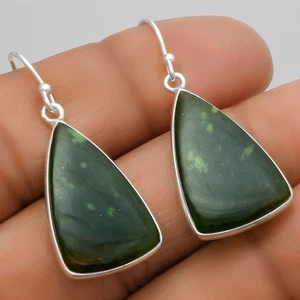 Natural Chrome Chalcedony 925 Sterling Silver Earrings Jewelry E-1001 - Picture 1 of 5