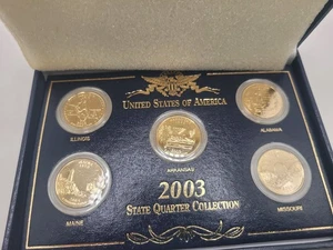 2003 Gold Plated United States of America State Quarter Collection Set - Picture 1 of 6