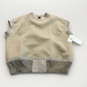 Sacai Womens Light Khaki Beige Cap Sleeve Pullover Sweater Size 2 NWT NEW $500 - Picture 1 of 10