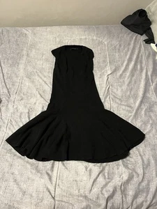 ALL SAINTS Cindy Dress Sleeveless Viscose Fit And Flare Black Size Medium - Picture 1 of 9