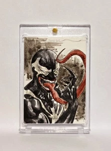 2016 Marvel Masterpieces 1/1 Sketch VENOM by Michael Santa Maria after Joe Jusko - Picture 1 of 2