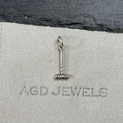 Vintage Judges Gavel Sterling Silver Justice System Charm Pendant - Image 1 of 3