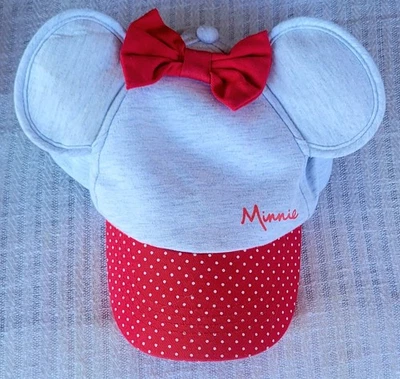 Minnie Mouse Hat Girls Grey Disney Polka Dot Ears Adjustable Cap World Youth - Imagem 1 de 3