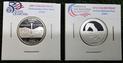 State of Utah: Two Proof Silver Quarters- One Statehood & One ATB Quarter! - Image 1 of 4