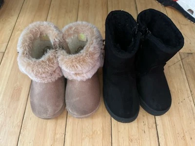 Botines Cat and Jack para niña pequeña negros Sherpa talla 6 y primeros pasos talla 5 Foto 1 de 3