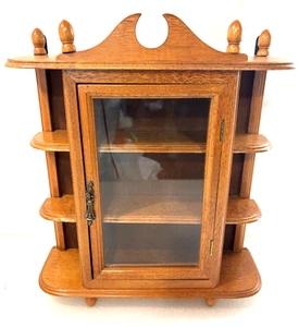 Curio Armadio Knick Knack 3 Livelli Porta Vetro Legno Appeso o Libera Installazione 16" - Foto 1 di 12