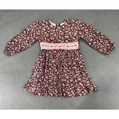 Bonnie Jean Girls Smocked Dress 4 4T Pink Floral Cottage-Core Classic - Image 1 of 4