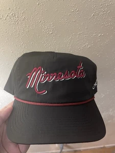 Bad Birdie State Rope Golf Hat Adult Snapback MINNESOTA Script Black NEW w/ Tag - Picture 1 of 3