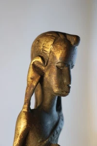 Vintage Bronze African Warrior Protector W Shield  Likely From Kenya 8" w Patina - Picture 1 of 20