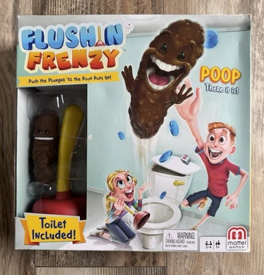 2018 Flushin' Frenzy Mattel Toilet Poop Board Game For Kids 🌟 NEW & SEALED! - Image 1 of 4