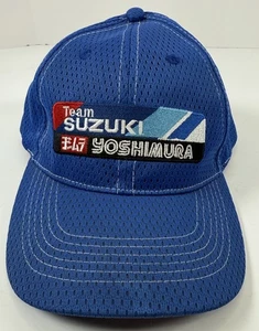 Team Suzuki Yoshimura Motocross Hat Cap M/L Flex Stretch Blue Racing Embroidered - Picture 1 of 7