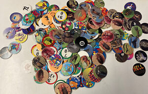 Vintage Pogs Mixed Lot of ~100 90s Assorted Milk Caps bugs sports religious