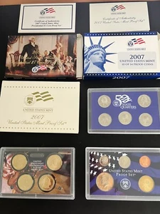 2007 US Mint Proof 14-Coin Set with Original Packaging - Picture 1 of 3