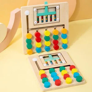 Montessori Wooden Color Matching Puzzles Board Logical Game Activities Travel - Picture 1 of 13