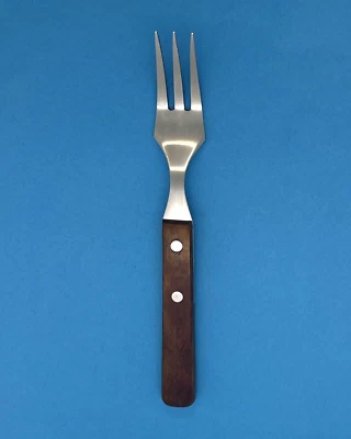 ZWILLING J.A. HENCKELS STAINLESS FLATWARE ROSTREI BROWN WOOD HANDLE DINNER FORK - Image 1 of 4