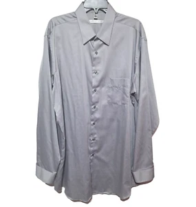 Men's Geoffrey Beene Fitted Charcoal Long Sleeve Dress Shirt 17 1/2 37/38 NWOT - Picture 1 of 10