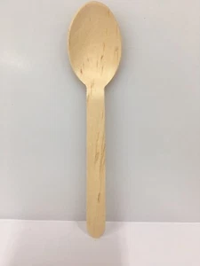 3 X 100 ECO FRIENDLY DISPOSABLE BIRCHWOOD SPOONS, FREE POST - Picture 1 of 3