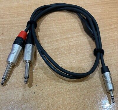 3.5mm Stereo Jack To 2 X 1/4  Mono Jack NRA-031-0170-010 1m Cable Y Lead • 4.80£