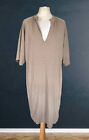 WRAP London Beige Hemp & Organic Cotton Blend Dress With Pockets Size UK 14