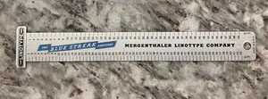 The Blue Streak Linotype Point Advertising Printers Ruler by Mergenthaler NY - Picture 1 of 2