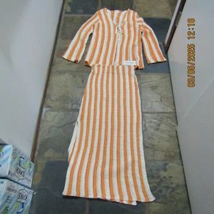 Size 8 ZULU + ZEPHYR Golden Stripe Cotton Knit Top/Skirt Set NWT RRP $600.00 - Imagen 1 de 17