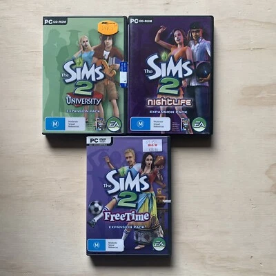 The Sims 2 Expansion Pack X 3 - Nightlife, FreeTime, University - PC Windows EA - Image 1 of 4