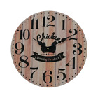Kitchen Wall Clock Vintage Style Mdf Brown Black Gift Idea 33,8 cm