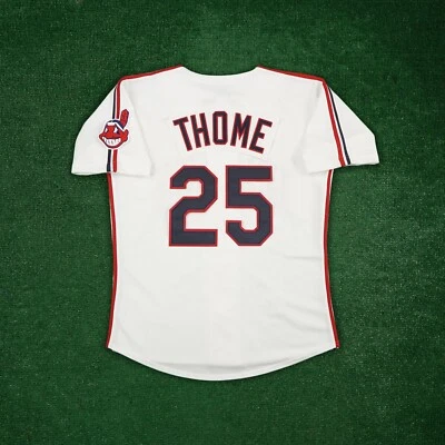 Jim Thome 1993 Cleveland Indians Men's Home White Cooperstown Jersey - Image 1 of 4
