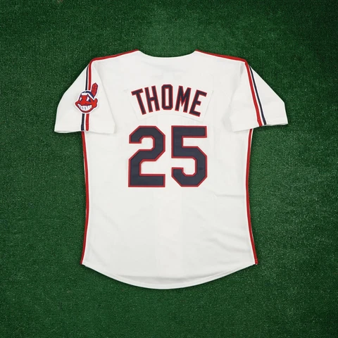 Jim Thome 1993 Cleveland Indians Men's Home White Cooperstown Jersey Cover
