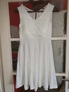 Damen Braut KLEID HOCHZEIT STANDESAMT FREIZEIT Gr L weiss STYLE BOOM ITALY NEU - Bild 1 von 7