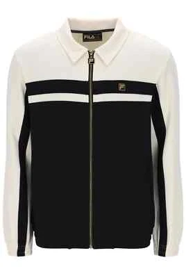 Fila Bill blocked Track Jacket With Gold Trims Blk/Wht/Gry - Image 1 of 4