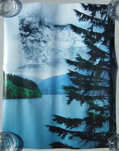 VTG 1980 Mt. St. Helens Volcano Eruption Poster From Riffe? Lake Looking Up - Picture 1 of 4