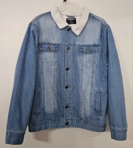 Carbon Men's Sherpa Lined Button Front Denim Trucker Jacket/Coat Size:2XL  - Picture 1 of 8