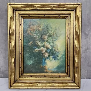 Vintage Lithographie Stillleben Blumen Blumenstrauß Vase Gold schwerer Rahmen Ge D Marco - Bild 1 von 15
