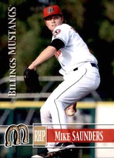 2014 Billings Mustangs Grandstand 28 Mike Saunders Mount Morris Michigan MI Card