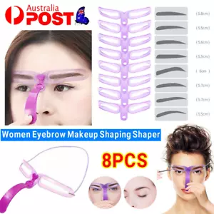 8Pcs Women Makeup Shaping Shaper Eyebrow Grooming Stencil Kit Template DIY - Picture 1 of 12