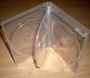 10 DVD Hüllen Case Cases 4fach 4er DVDhüllen transparent für 4 DVDs 14mm Neu - Afbeelding 1 van 1