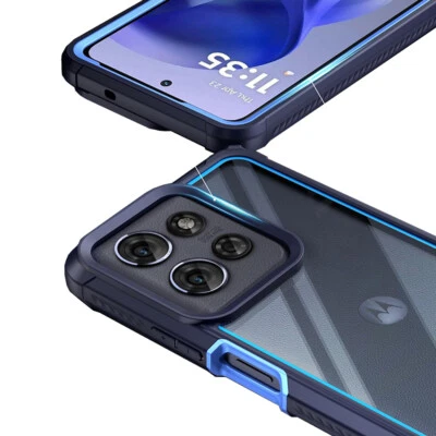 For Moto G Power 5G 2025 Case Built-in Screen Full Body Shockproof Cover Blue - Image 1 of 4