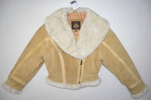 vintage FLYING SHERPA JACKET size small S 8-10 Women Suede Leather Snow BUNNY - Picture 1 of 19
