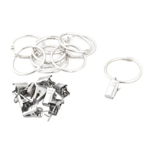 Rideau fenêtre métallique hôtel tige draperie clip crochet suspension 10 pcs - Imagen 1 de 3