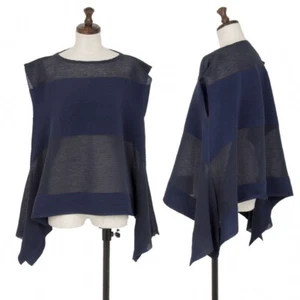 ISSEY MIYAKE Stripe Pleats Drape Sleeveless Top Size 2(K-117519) - Picture 1 of 12