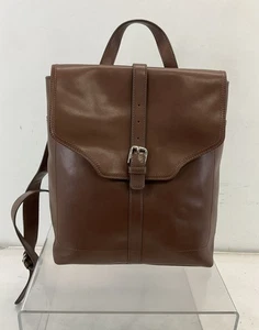 Clarks Brown Leather Buckle Flap Backpack - Picture 1 of 10
