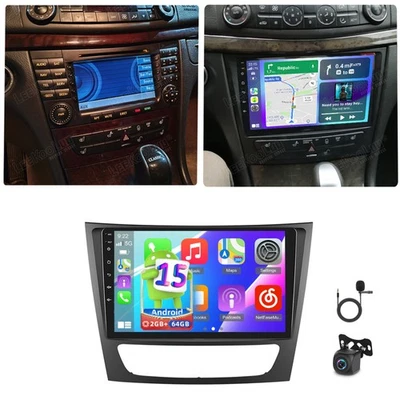2G+64G Car Radio Carplay Android 15 For Mercedes Benz E-W211 E320 E500 E350 +Cam Foto 1 de 4
