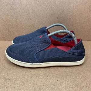 Scarpe slip-on uomo Olukai Nohea taglia 9 blu navy in rete e suola in gomma - Foto 1 di 8