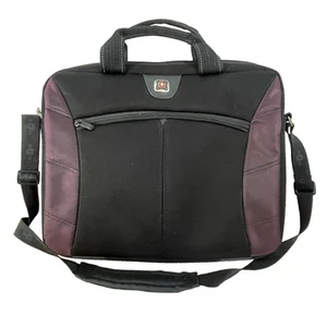 SwissGear Wenger Black Laptop Bag Padded Neoprene Shoulder Strap Zip Pocket - Afbeelding 1 van 14