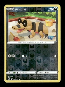 Sandile Reverse Holo Common SWSH12: Silver Tempest 111/195 LP Pokemon LP - Imagen 1 de 2